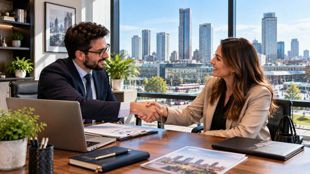 Tax Consultant in Croydon UK meeting a local client