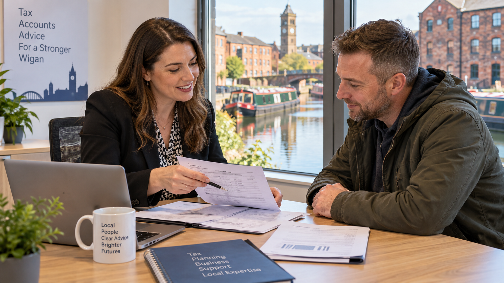 Tax Consultant in Wigan advising a local client
