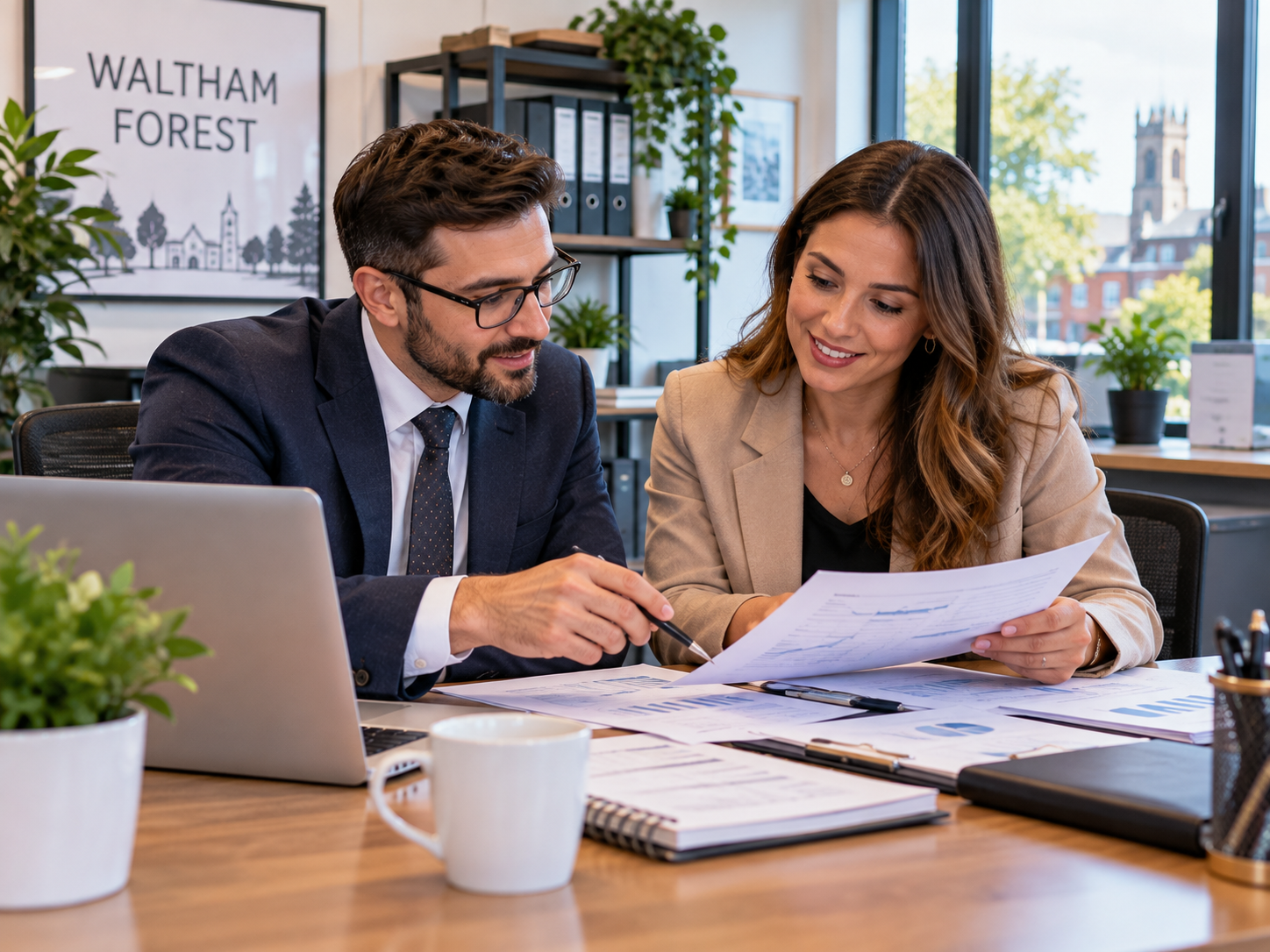 Professional tax consultants in Waltham Forest reviewing client accounts