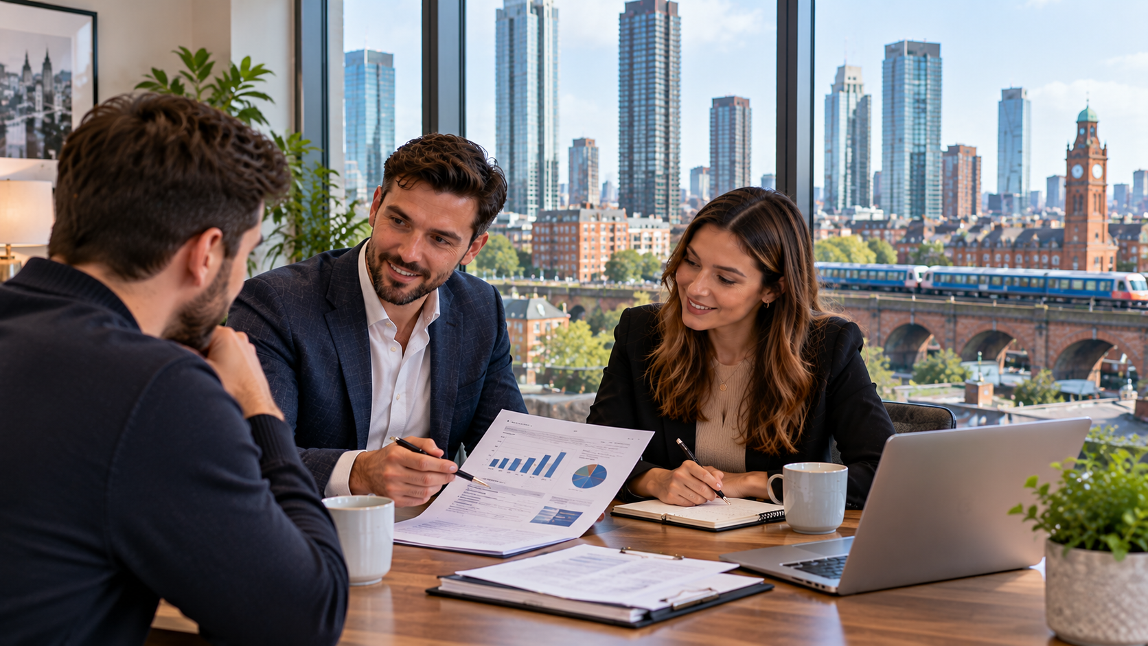 Dedicated tax consultants in Deansgate meeting a client