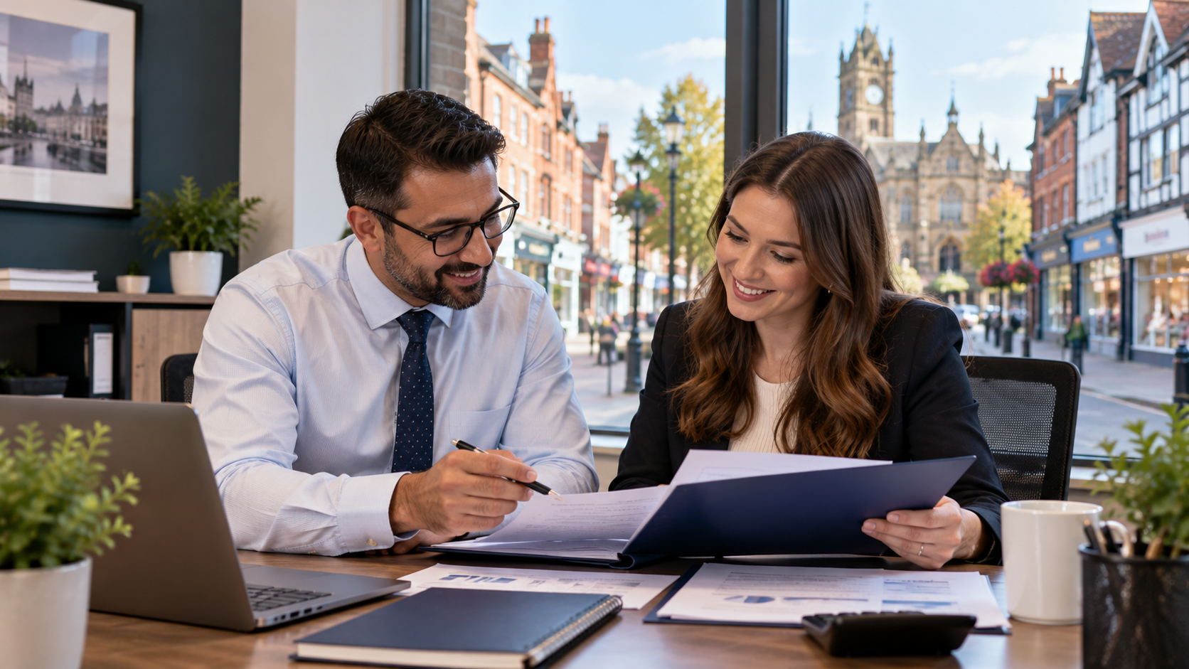 Local tax specialists in Wigan reviewing client paperwork