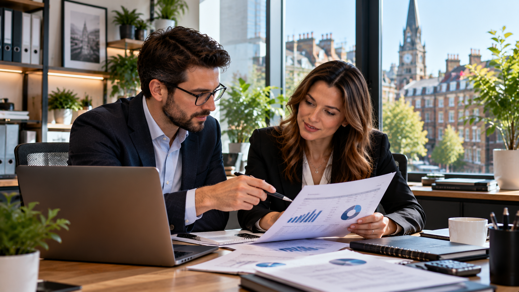 Professional tax consultants in Islington reviewing client accounts