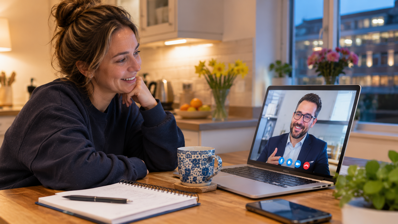 Tax Advisor in Oxford Road Corridor giving advice by video call