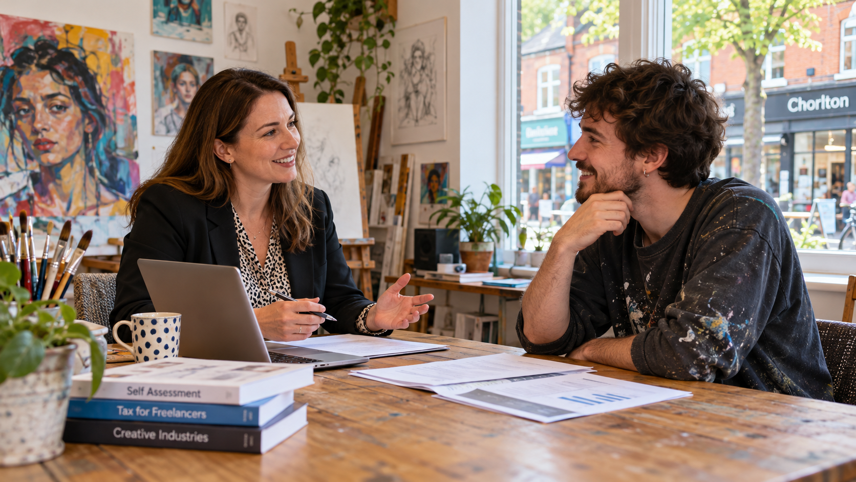 Tax Consultant in Chorlton advising a local artist