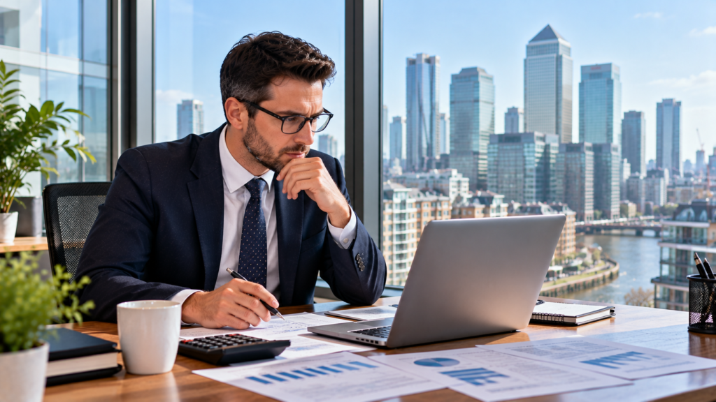 Professional tax consultants in Tower Hamlets reviewing client accounts