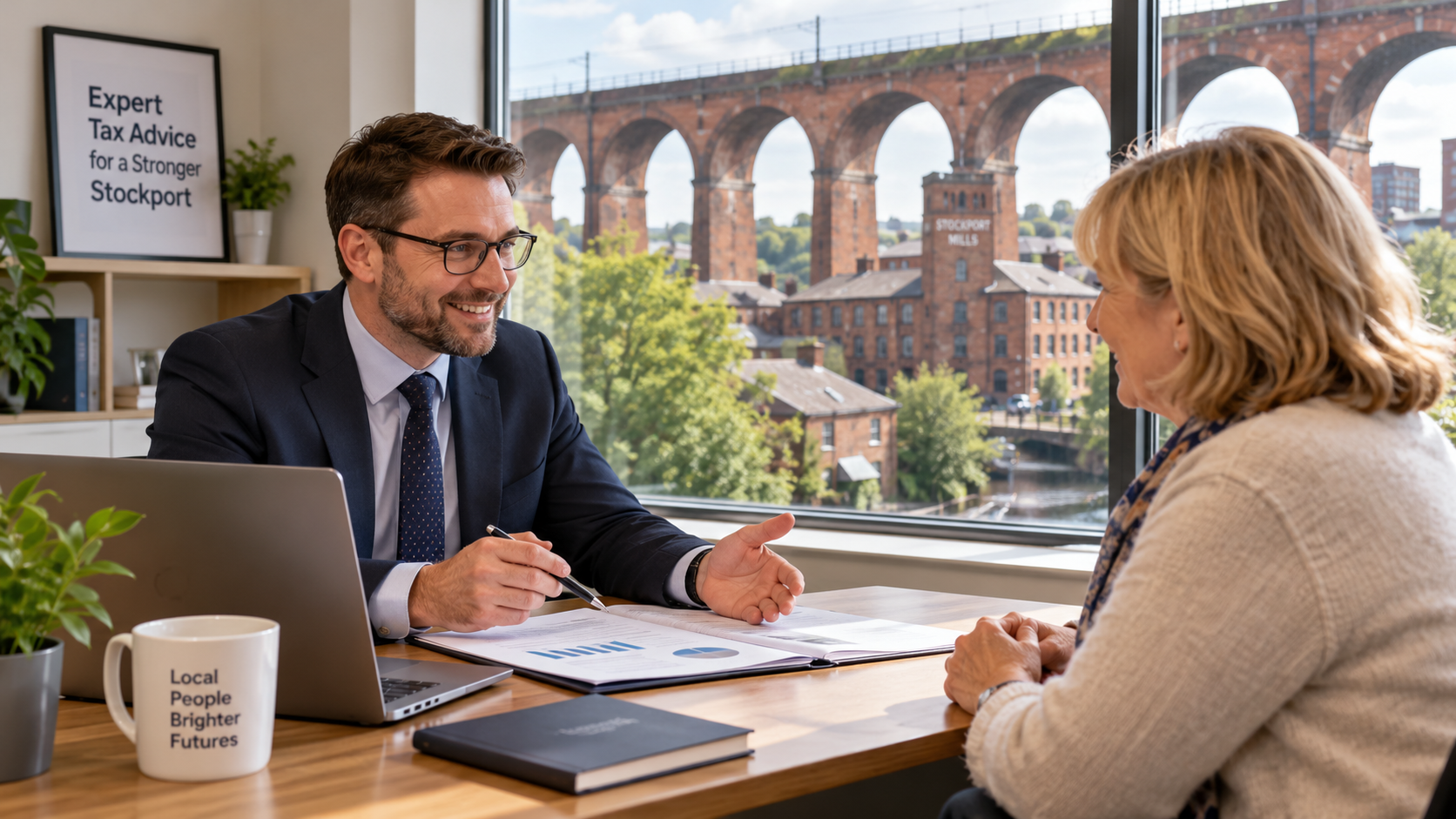 Tax Consultant in Stockport advising a local client