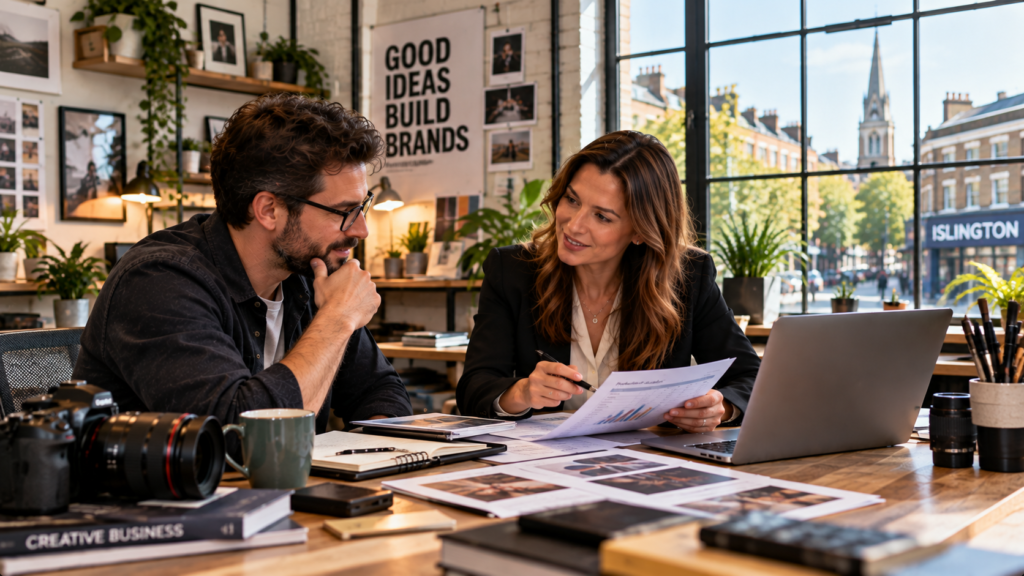 Tax Consultant in Islington UK meeting a local business owner