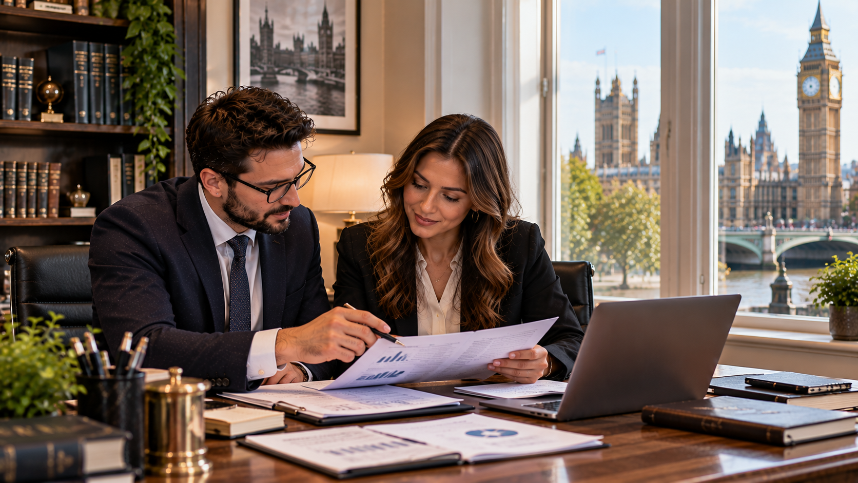 Professional tax consultants in Westminster reviewing client accounts