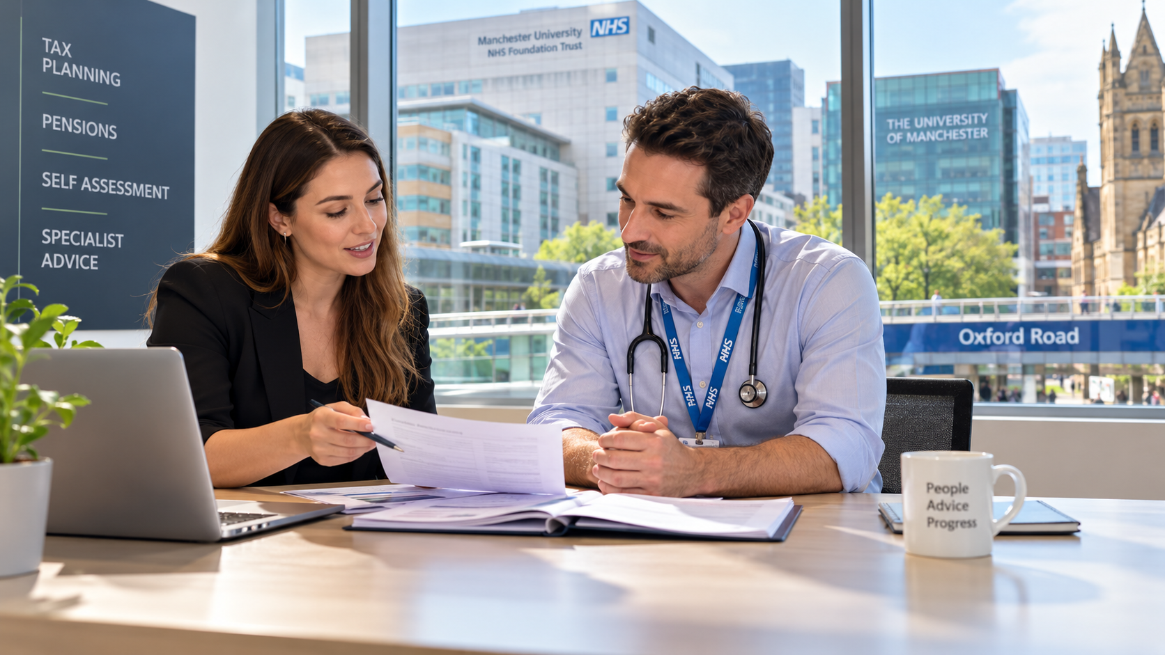Tax Consultant in Oxford Road Corridor advising a hospital doctor