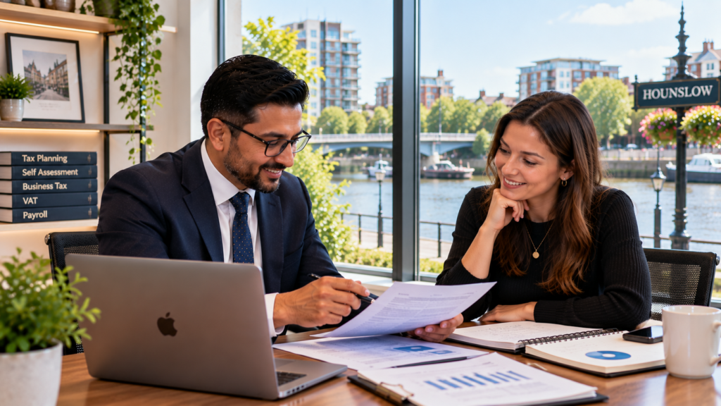 Tax Consultant in Hounslow UK meeting a local client