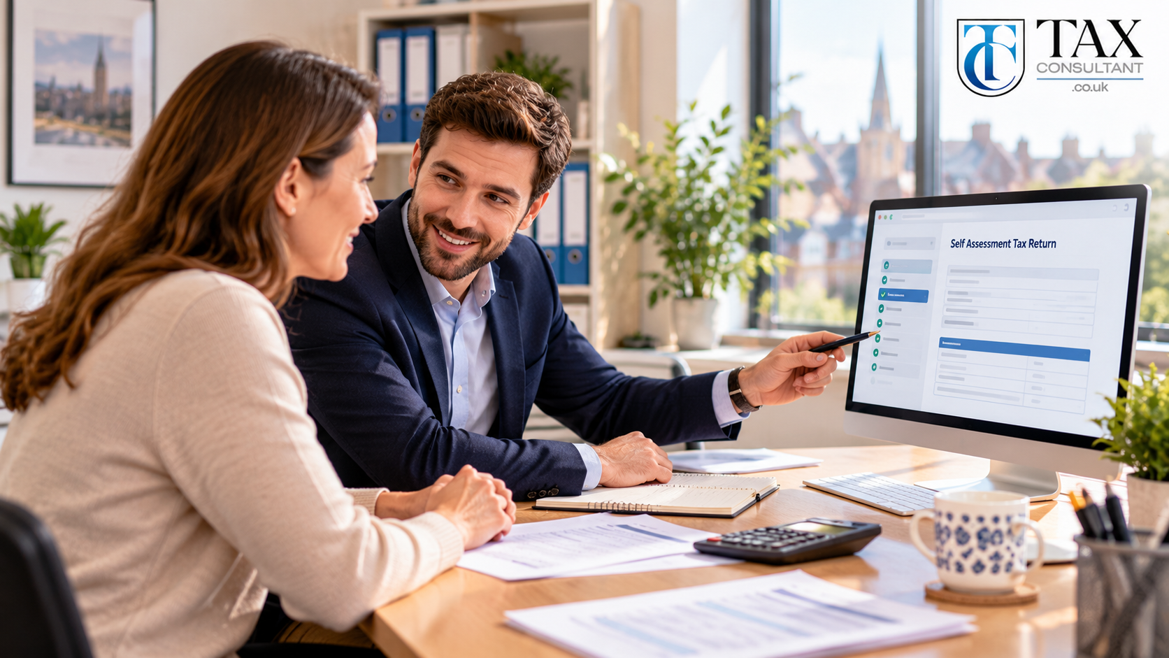 Tax advisor helping a client complete a Self Assessment return