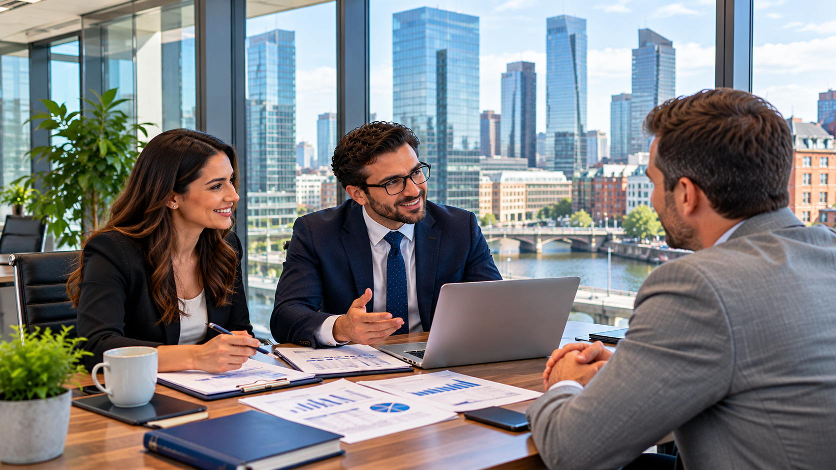 Tax Consultant in Spinningfields meeting a business client
